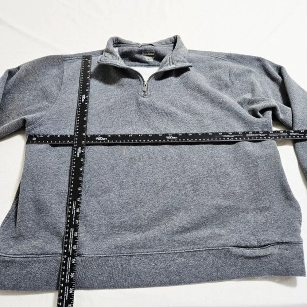 LL‎ Bean Mens Quarter Zip Sweatshirt Pullover Sweater Outdoor Gorpcore Gray XL